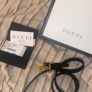 Gucci Suede Torchon Double G Black Belt WITH TAGS